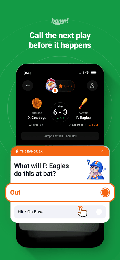 Bangr predicting the next play during a live game
